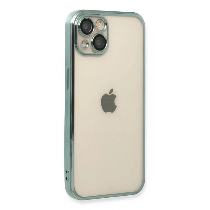 Apple iPhone 13 Kılıf Lensli Silikon - Yeşil