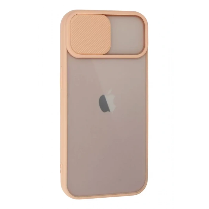 Apple iPhone 13 Kılıf Palm Buzlu Kamera Sürgülü Silikon - Pembe