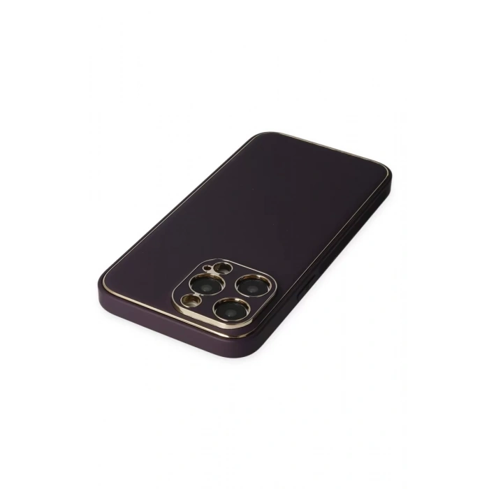 Apple iPhone 13 Pro Kılıf Coco Deri Silikon Kapak - Derin Mor