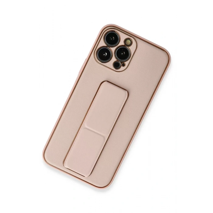 Apple iPhone 13 Pro Kılıf Coco Deri Standlı Kapak - Pembe
