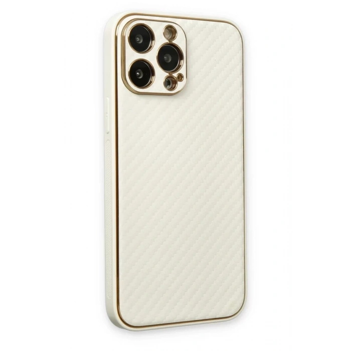 Apple iPhone 13 Pro Kılıf Coco Karbon Silikon - Beyaz