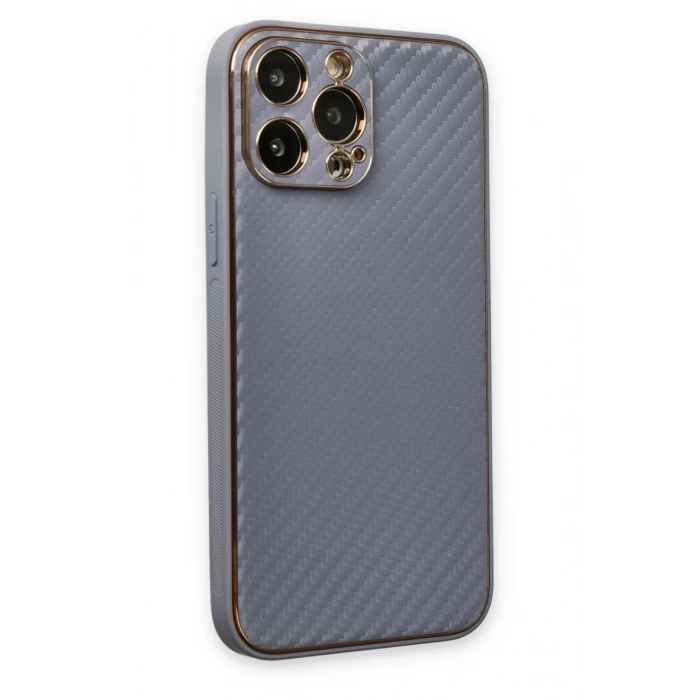 Apple iPhone 13 Pro Kılıf Coco Karbon Silikon - Gri