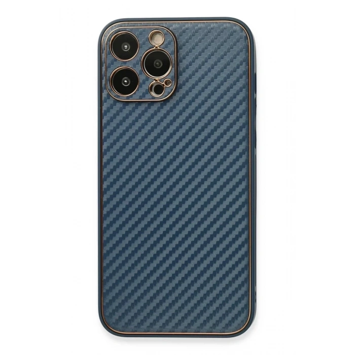 Apple iPhone 13 Pro Kılıf Coco Karbon Silikon - Mavi