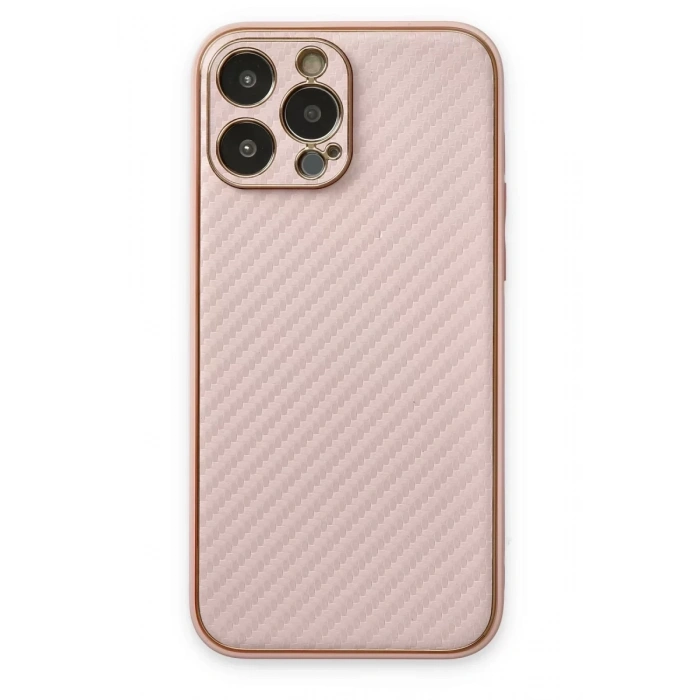 Apple iPhone 13 Pro Kılıf Coco Karbon Silikon - Pembe