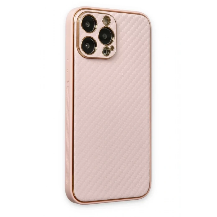 Apple iPhone 13 Pro Kılıf Coco Karbon Silikon - Pembe