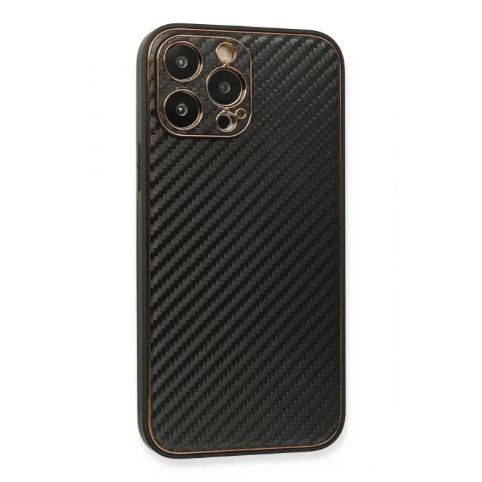 Apple iPhone 13 Pro Kılıf Coco Karbon Silikon - Siyah
