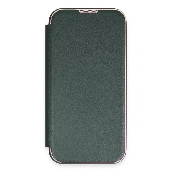 Apple iPhone 13 Pro Kılıf Dolpin Kapaklı - Koyu Yeşil