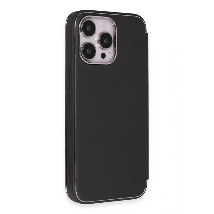 Apple iPhone 13 Pro Kılıf Dolpin Kapaklı - Siyah
