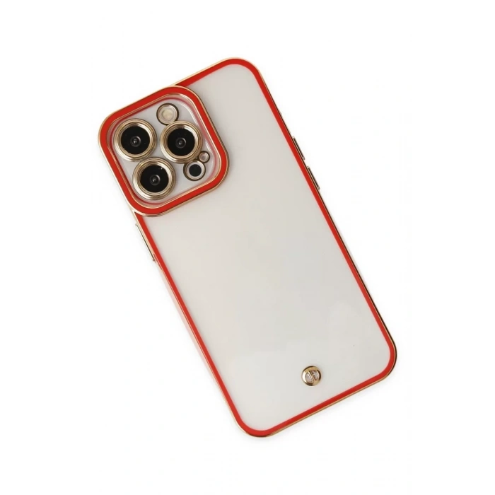 Apple iPhone 13 Pro Kılıf Liva Lens Silikon - Kırmızı