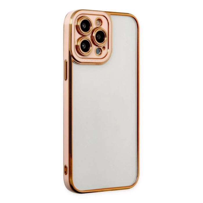 Apple iPhone 13 Pro Kılıf Liva Lens Silikon - Rose