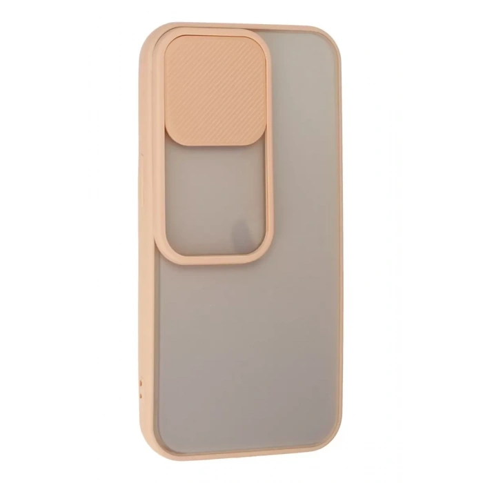 Apple iPhone 13 Pro Kılıf Palm Buzlu Kamera Sürgülü Silikon - Pembe