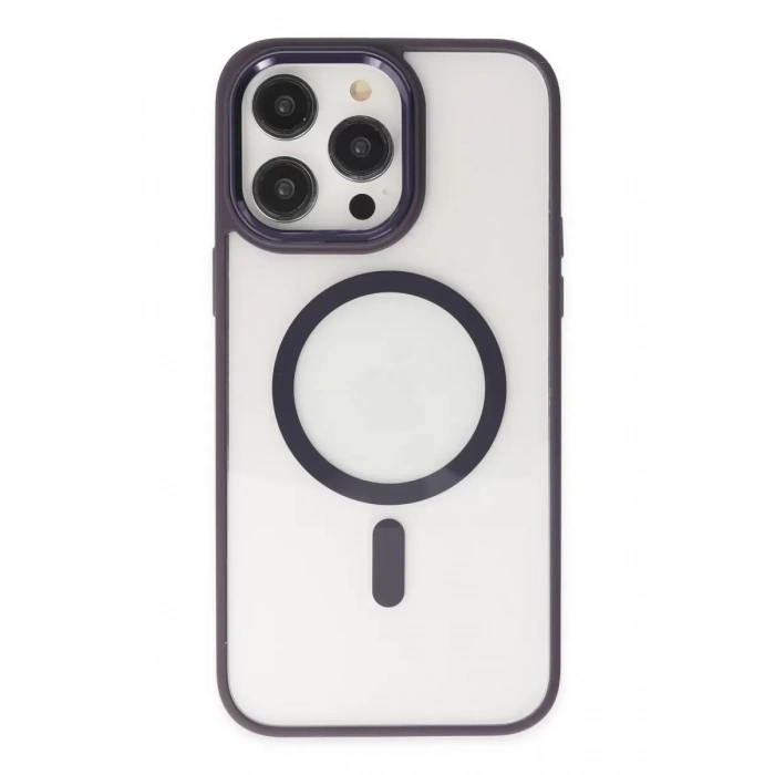 Apple iPhone 13 Pro Kılıf Room Magneticsafe Silikon - Derin Mor