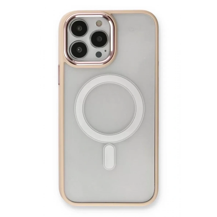Apple iPhone 13 Pro Kılıf Room Magneticsafe Silikon - Pudra