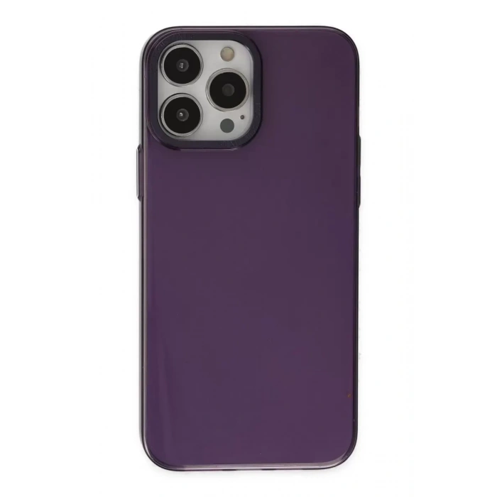 Apple iPhone 13 Pro Max Kılıf Anka PC Sert Metal Kapak - Mor