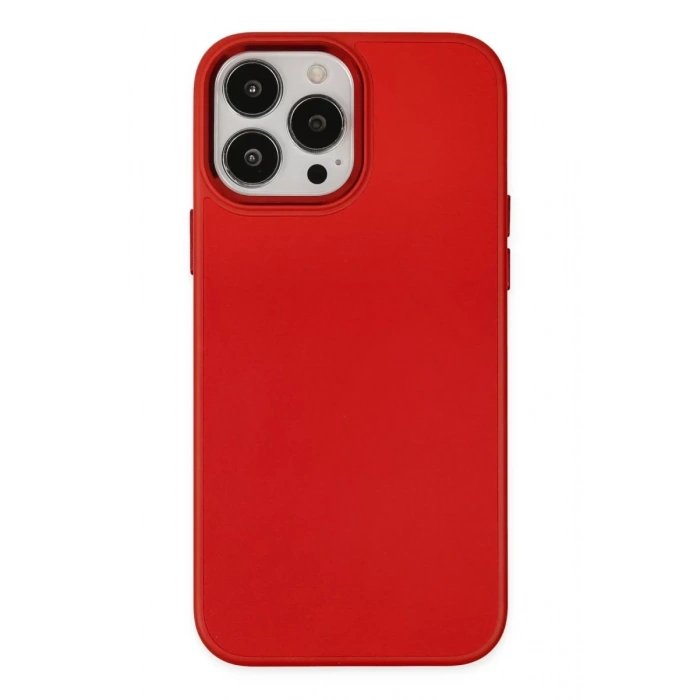Apple iPhone 13 Pro Max Kılıf Asya Deri Silikon - Kırmızı