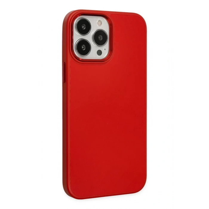 Apple iPhone 13 Pro Max Kılıf Asya Deri Silikon - Kırmızı