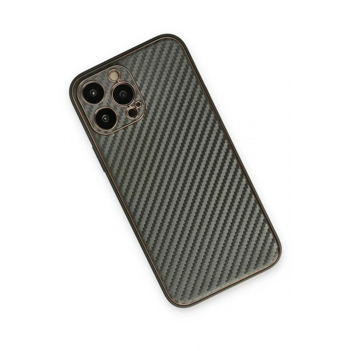 Apple iPhone 13 Pro Max Kılıf Coco Karbon Silikon - Füme