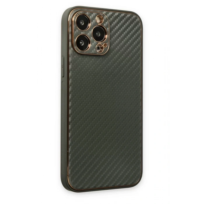 Apple iPhone 13 Pro Max Kılıf Coco Karbon Silikon - Füme