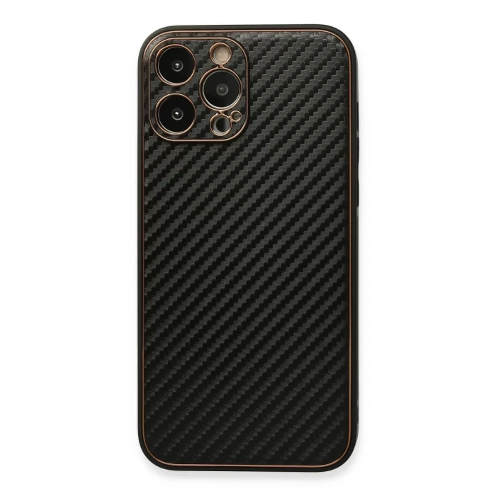 Apple iPhone 13 Pro Max Kılıf Coco Karbon Silikon - Siyah
