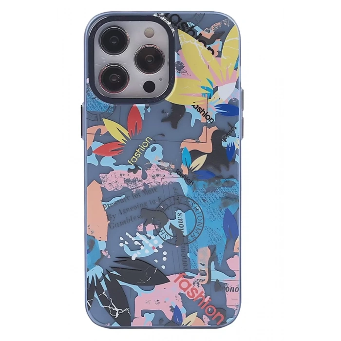 Apple iPhone 13 Pro Max Kılıf Desenli Kapak - Pembe - 1