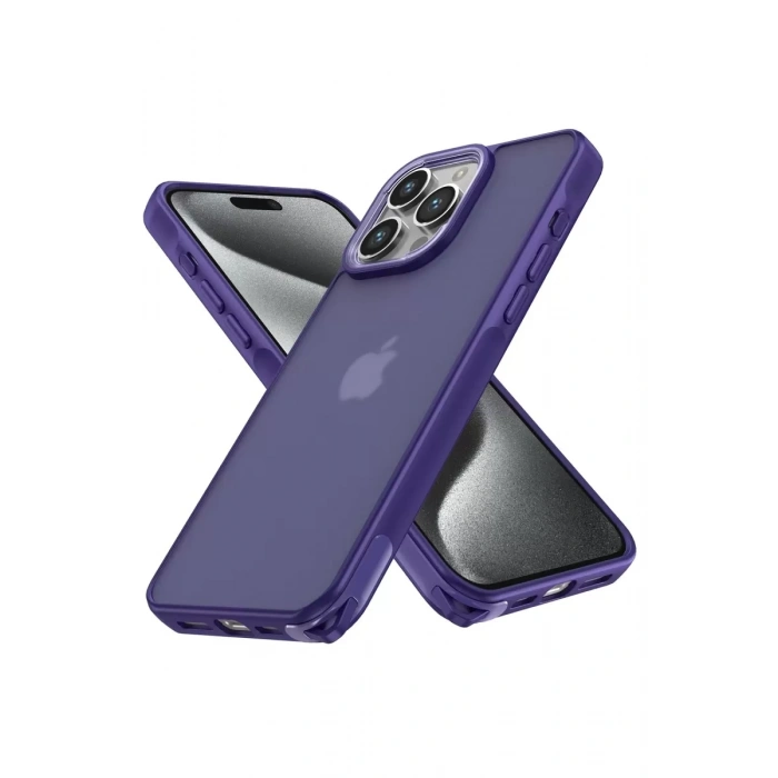 Apple iPhone 13 Pro Max Kılıf Elegant Kapak - Derin Mor