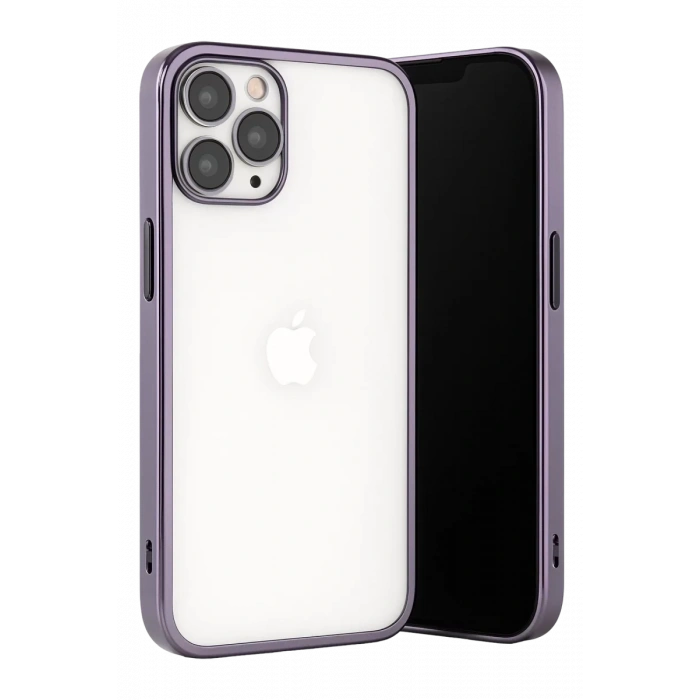 Apple iPhone 13 Pro Max Kılıf Lensli Silikon - Mor