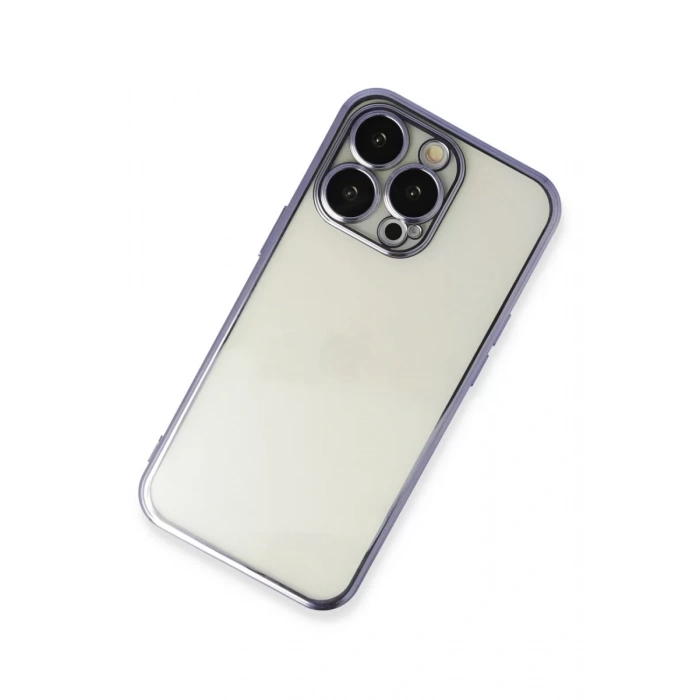 Apple iPhone 13 Pro Max Kılıf Lensli Silikon - Mor