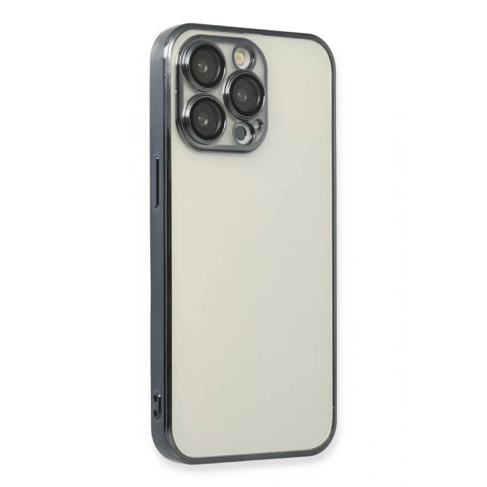Apple iPhone 13 Pro Max Kılıf Lensli Silikon - Siyah