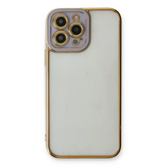Apple iPhone 13 Pro Max Kılıf Liva Lens Silikon - Lila