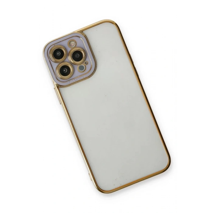 Apple iPhone 13 Pro Max Kılıf Liva Lens Silikon - Lila