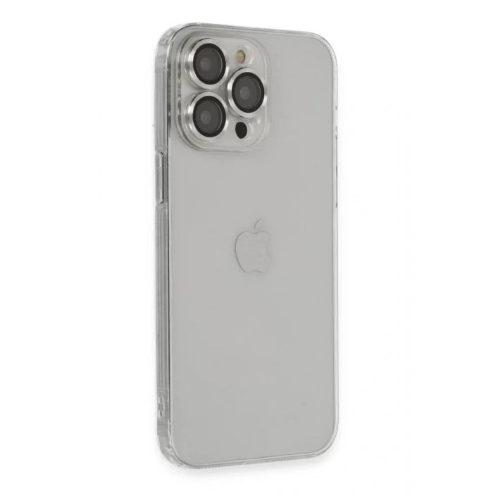 Apple iPhone 13 Pro Max Kılıf Luko Lens Silikon - Gümüş