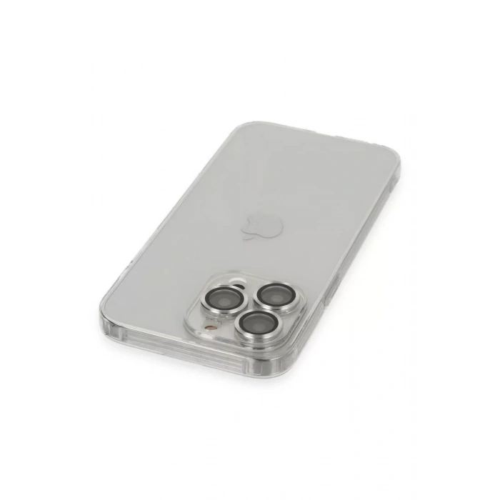 Apple iPhone 13 Pro Max Kılıf Luko Lens Silikon - Gümüş