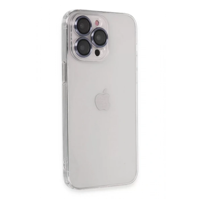 Apple iPhone 13 Pro Max Kılıf Luko Lens Silikon - Sierra Blue