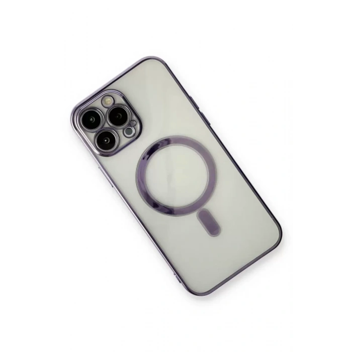 Apple iPhone 13 Pro Max Kılıf Magneticsafe Lazer Silikon - Mor