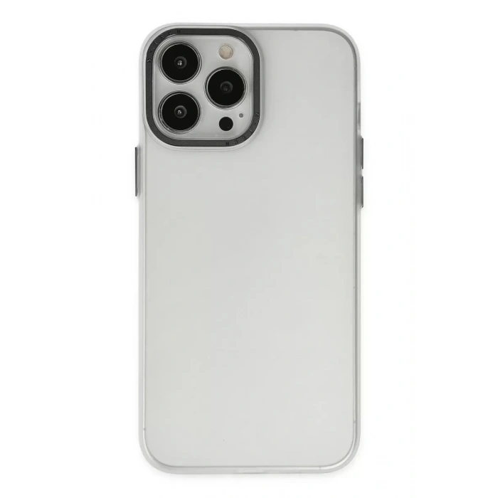 Apple iPhone 13 Pro Max Kılıf Modos Metal Kapak - Şeffaf