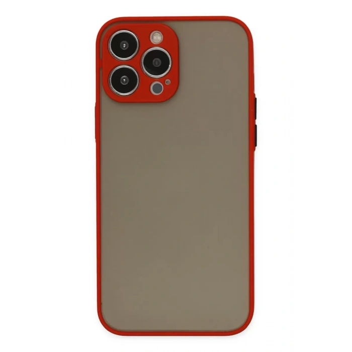 Apple iPhone 13 Pro Max Kılıf Montreal Silikon Kapak - Kırmızı