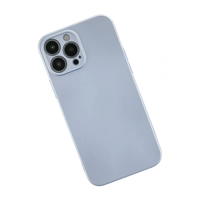 Apple iPhone 13 Pro Max Kılıf Nano içi Kadife Silikon - Sky Blue