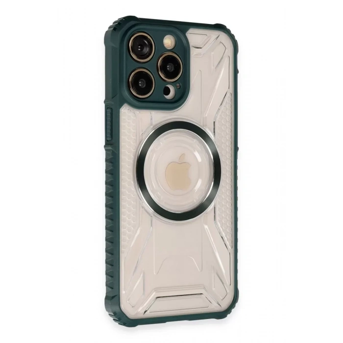 Apple iPhone 13 Pro Max Kılıf Prag Magneticsafe Kapak - Koyu Yeşil