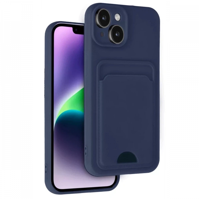 Apple iPhone 14 Kılıf Kelvin Kartvizitli Silikon - Lacivert