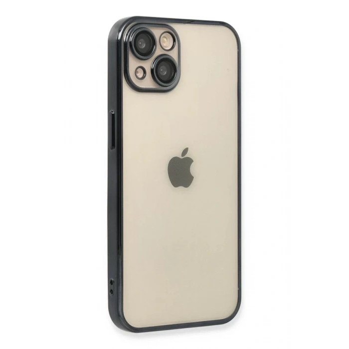 Apple iPhone 14 Kılıf Lensli Silikon - Siyah