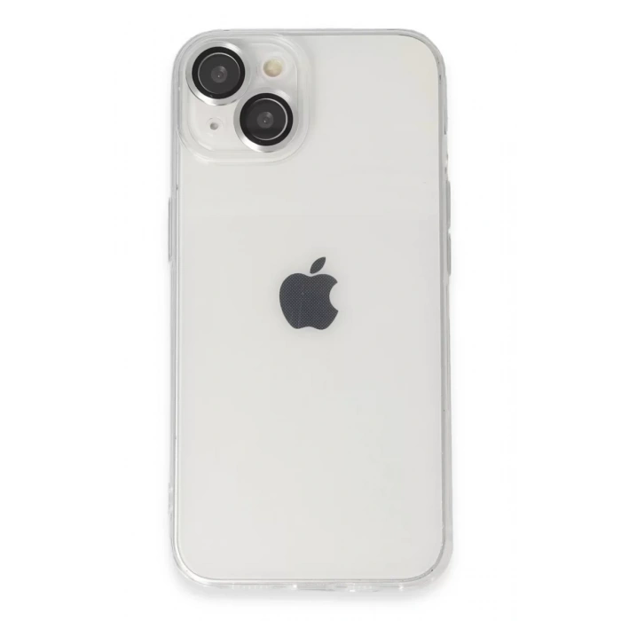 Apple iPhone 14 Kılıf Luko Lens Silikon - Gümüş