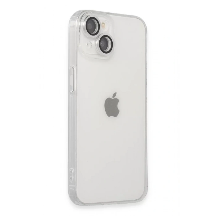 Apple iPhone 14 Kılıf Luko Lens Silikon - Gümüş