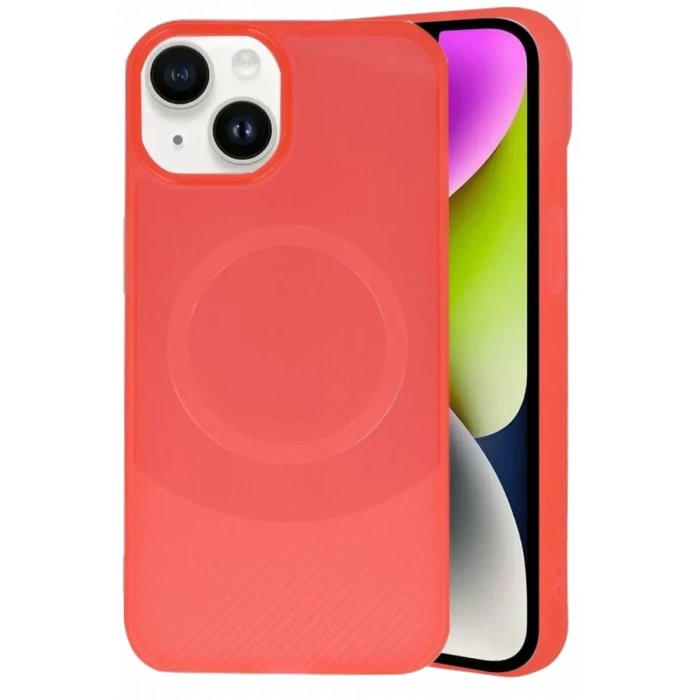 Apple iPhone 14 Kılıf Maya Karbon Kapak - Kırmızı