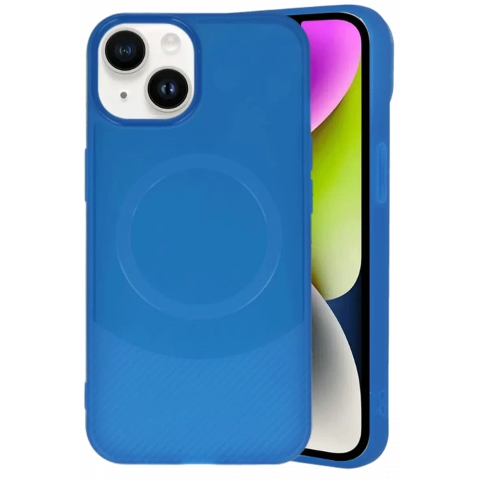 Apple iPhone 14 Kılıf Maya Karbon Kapak - Lacivert