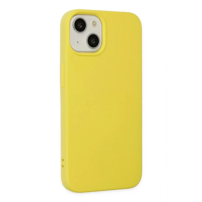 Apple iPhone 14 Kılıf Nano içi Kadife Silikon - Sarı