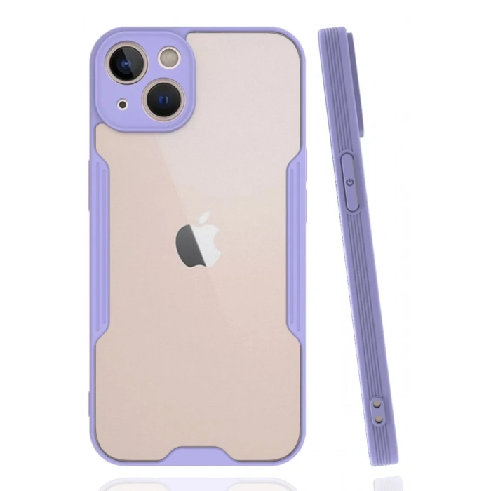 Apple iPhone 14 Kılıf Platin Silikon - Lila