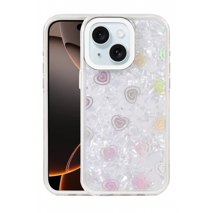 Apple iPhone 14 Lumi Desenli Kapak - Beyaz