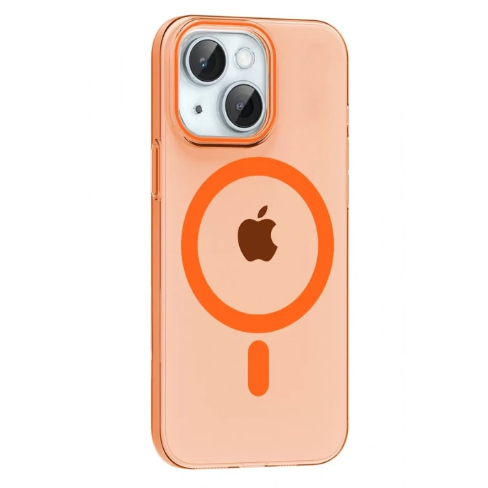 Apple iPhone 14 PC Blank Magsafe Kapak - Turuncu