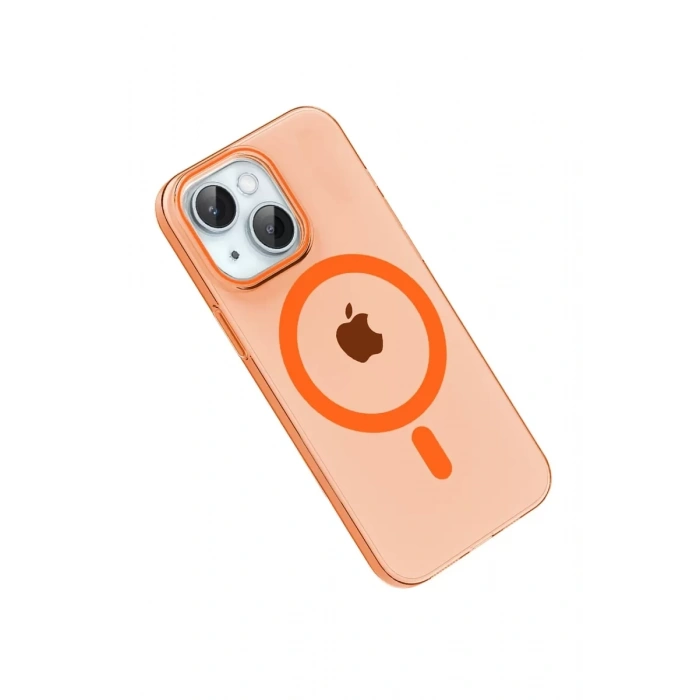 Apple iPhone 14 PC Blank Magsafe Kapak - Turuncu