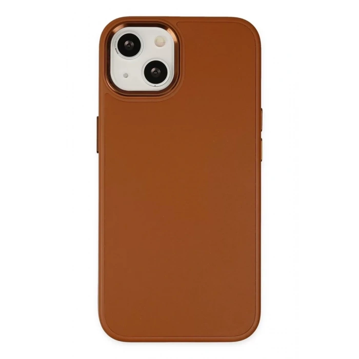 Apple iPhone 14 Plus Kılıf Asya Deri Silikon - Kahverengi
